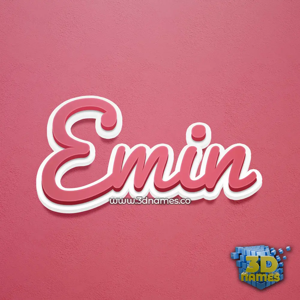 emin in Red Scribble style - 3D name wallpaper