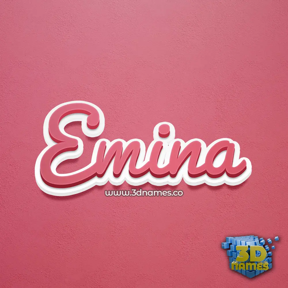 emina in Red Scribble style - 3D name wallpaper