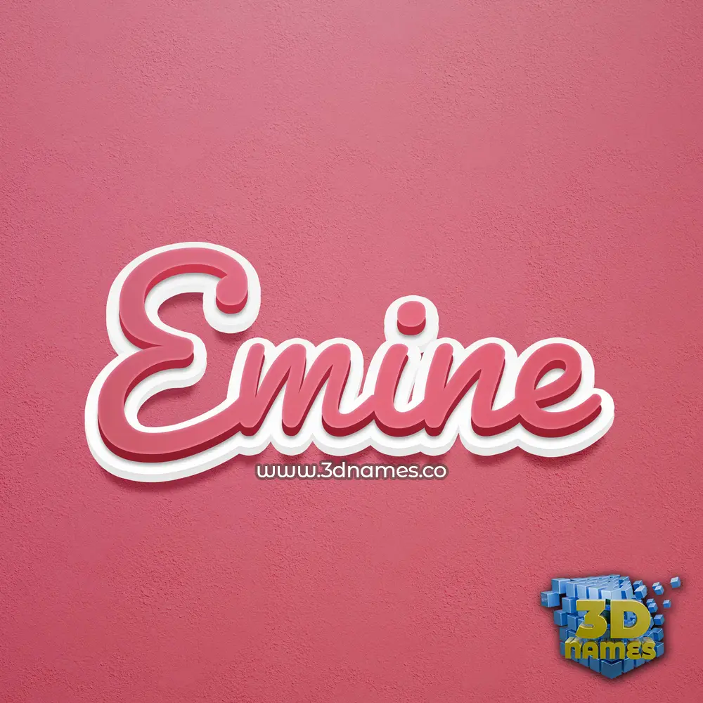 emine in Red Scribble style - 3D name wallpaper