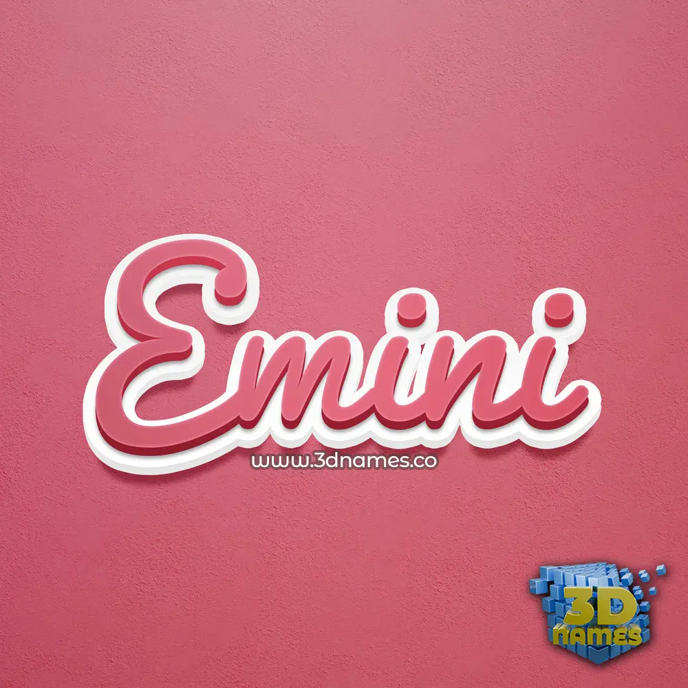 emini in Red Scribble style - 3D name wallpaper