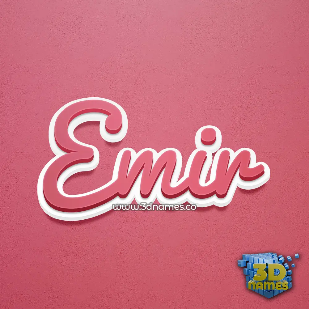 emir in Red Scribble style - 3D name wallpaper