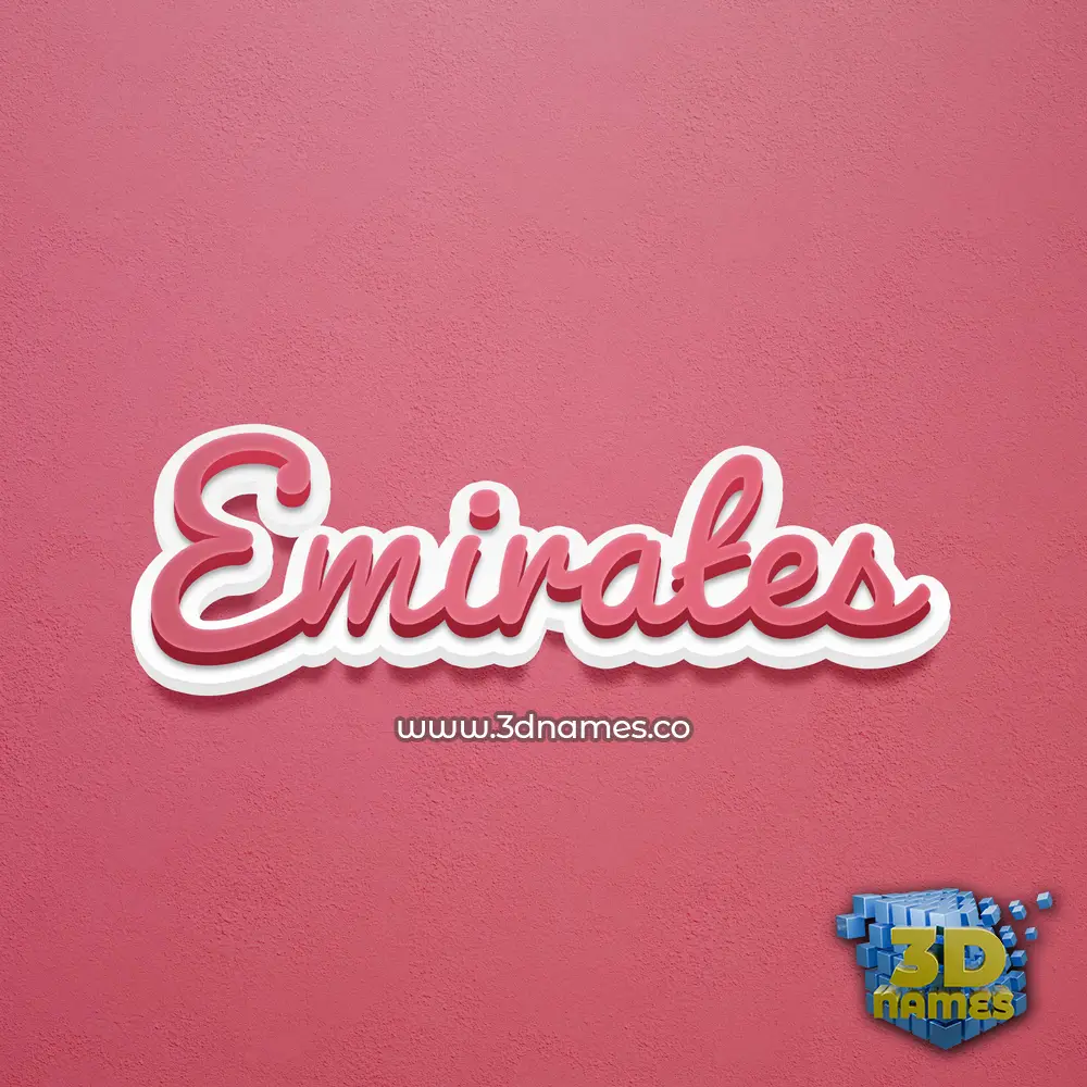 emirates in Red Scribble style - 3D name wallpaper