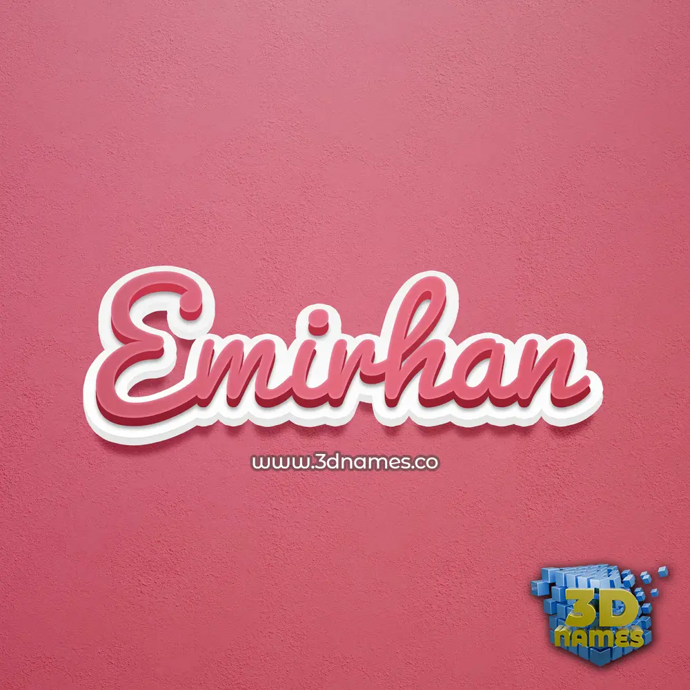 emirhan in Red Scribble style - 3D name wallpaper