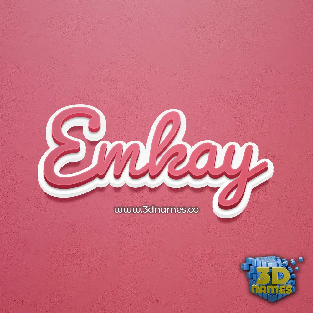 emkay in Red Scribble style - 3D name wallpaper