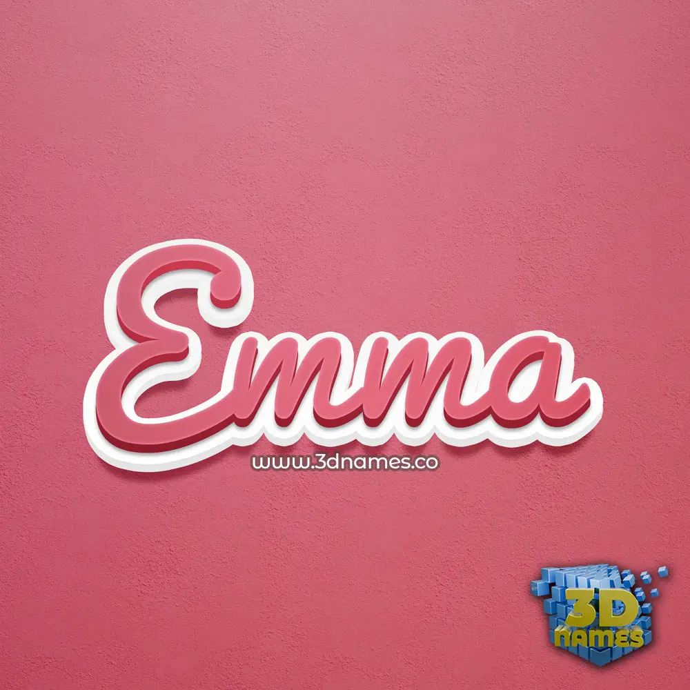 emma in Red Scribble style - 3D name wallpaper