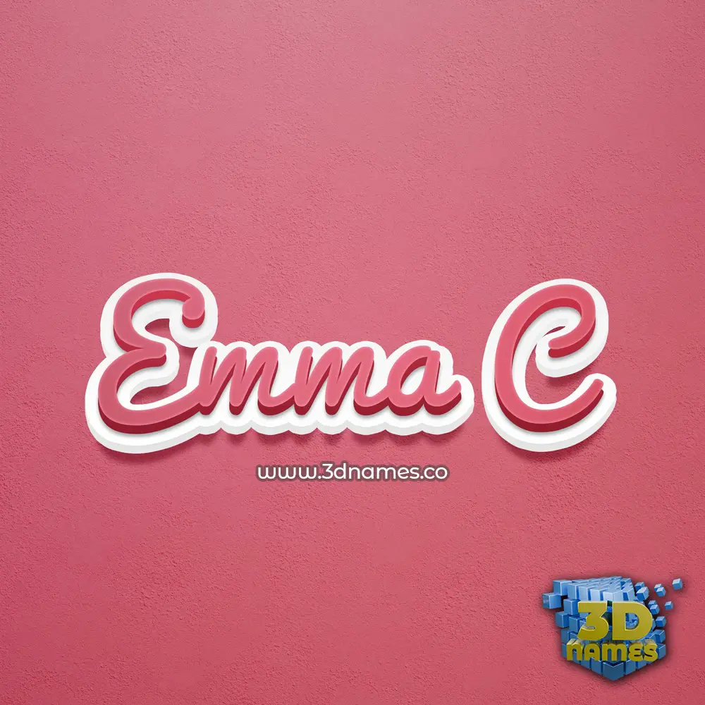 emma c in Red Scribble style - 3D name wallpaper