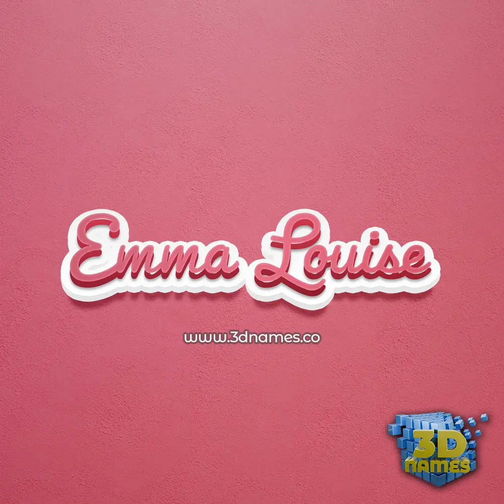 emma louise in Red Scribble style - 3D name wallpaper