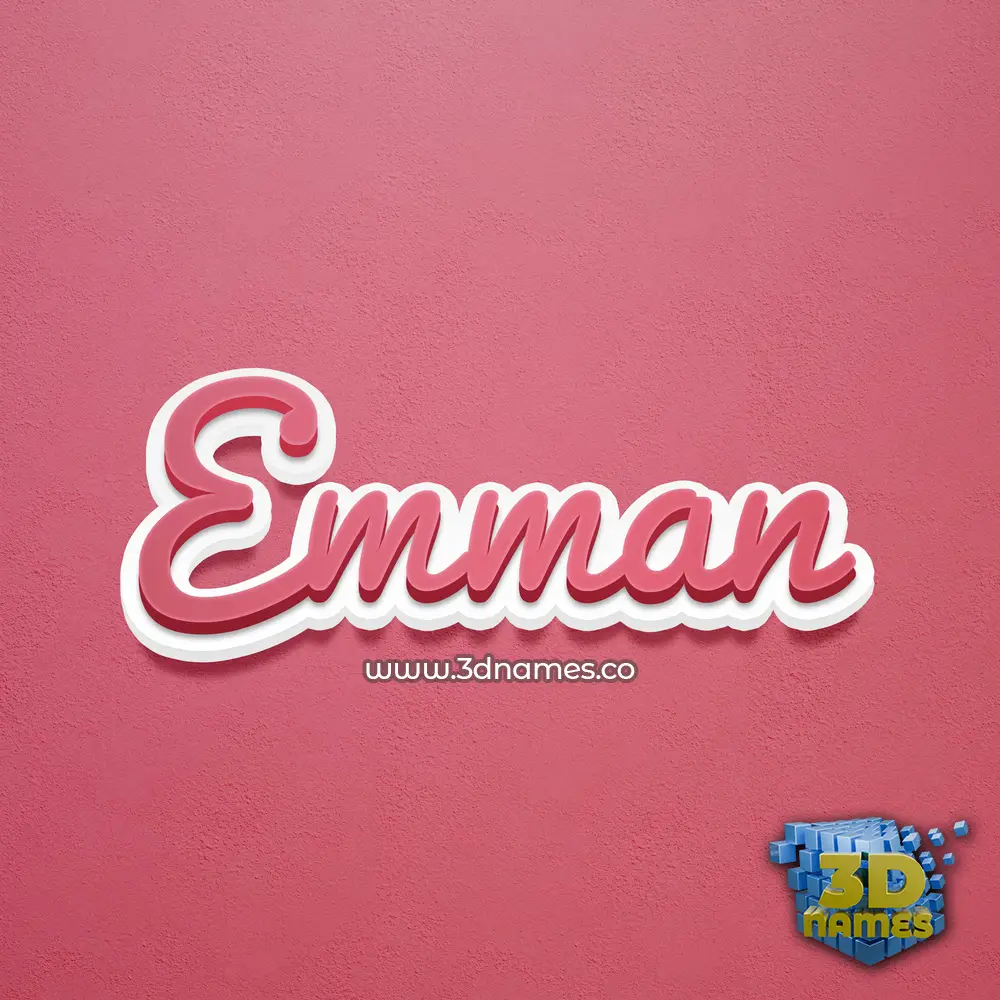 emman in Red Scribble style - 3D name wallpaper
