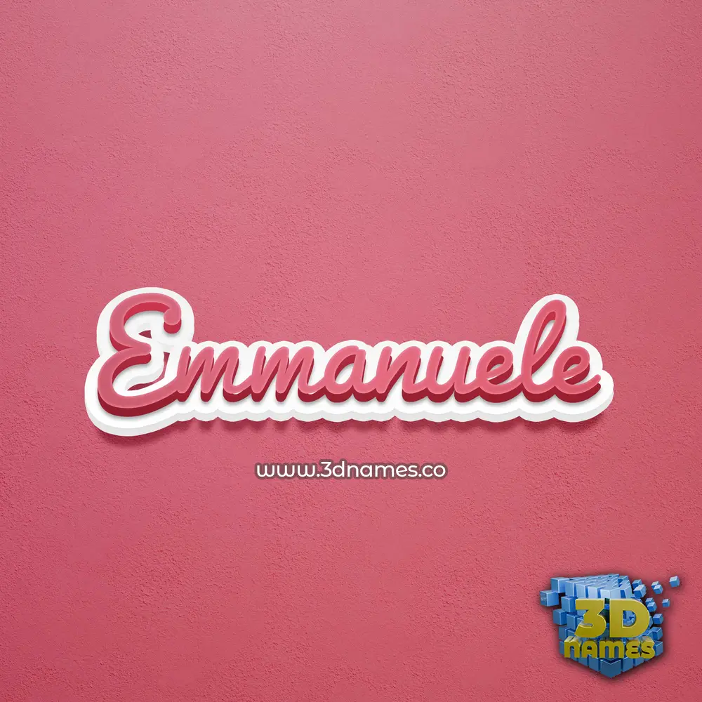 emmanuele in Red Scribble style - 3D name wallpaper