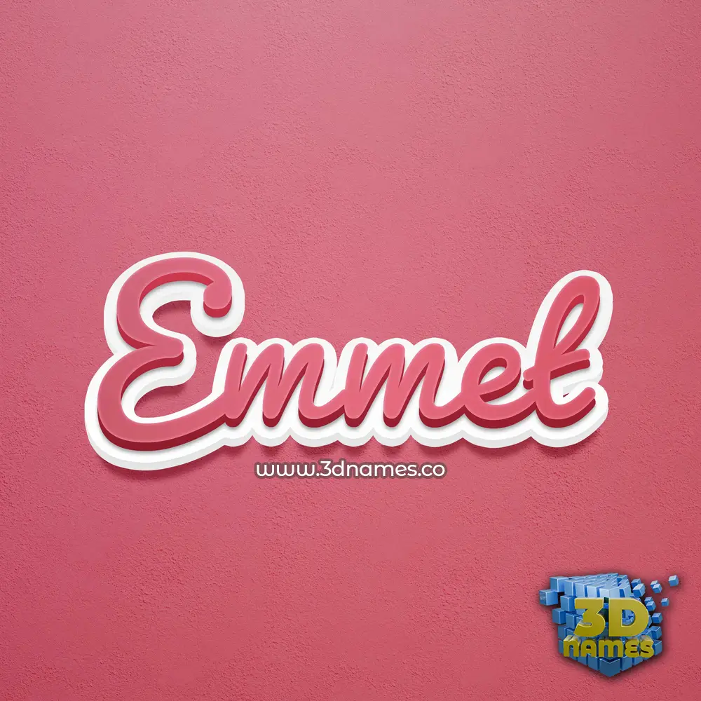 emmet in Red Scribble style - 3D name wallpaper