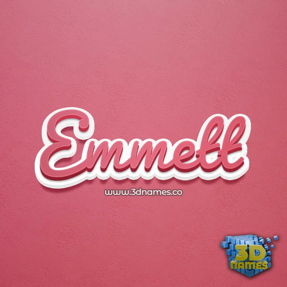 emmett in Red Scribble style - 3D name wallpaper