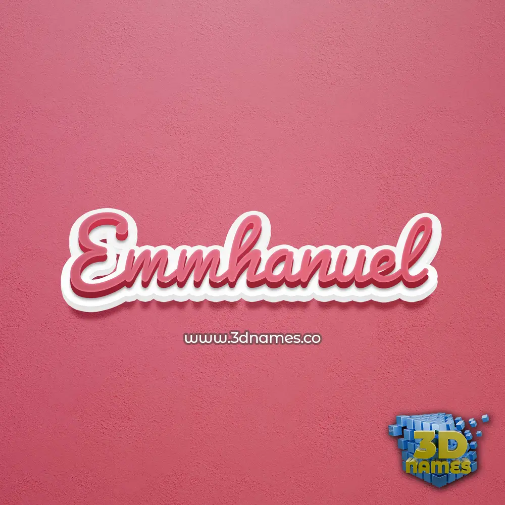 emmhanuel in Red Scribble style - 3D name wallpaper