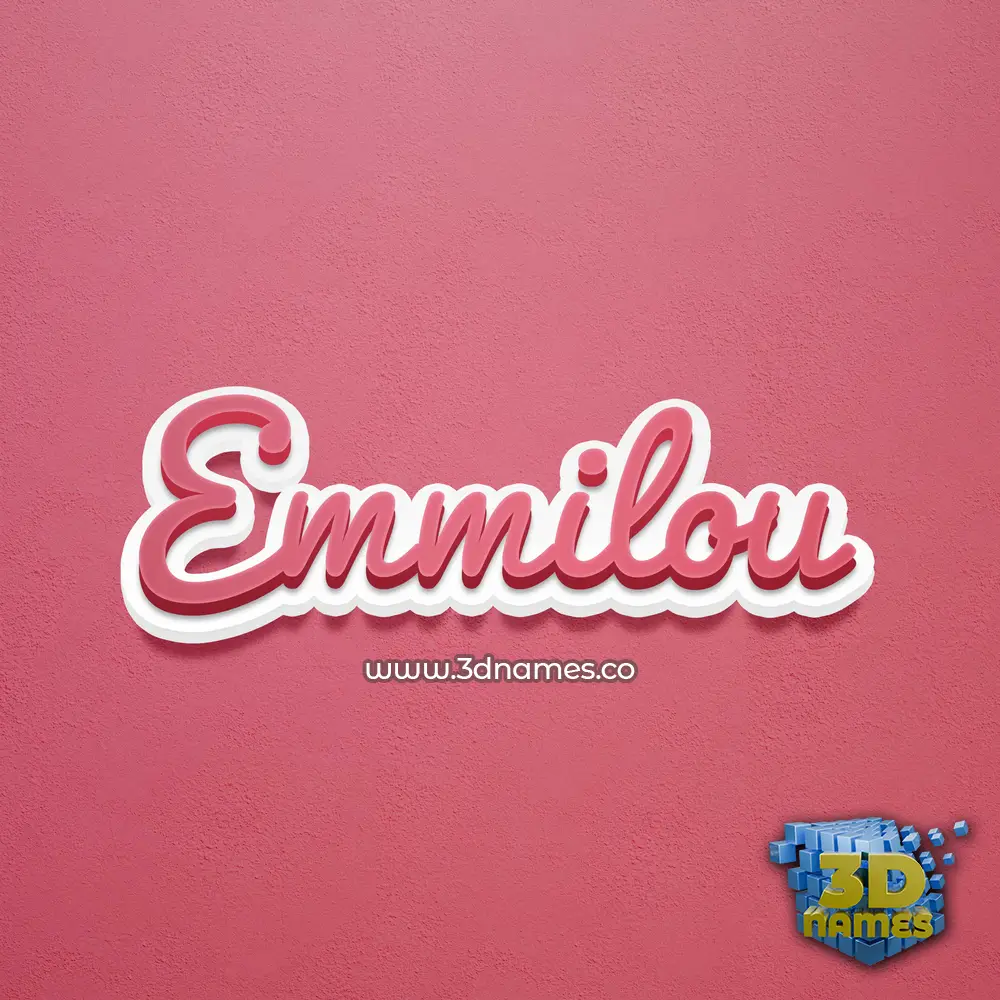 emmilou in Red Scribble style - 3D name wallpaper