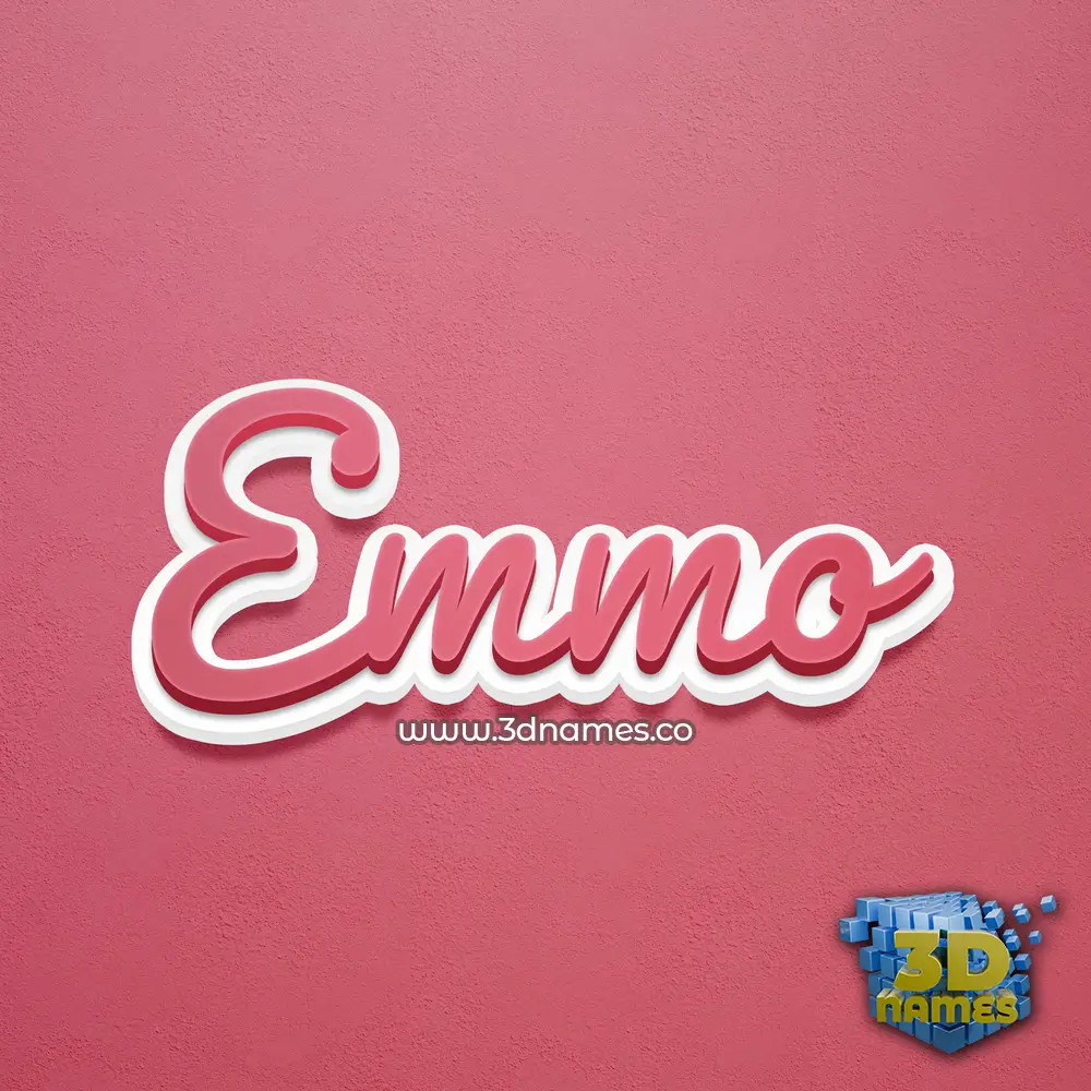 emmo in Red Scribble style - 3D name wallpaper