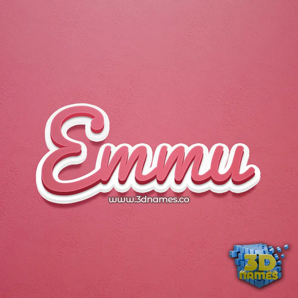 emmu in Red Scribble style - 3D name wallpaper