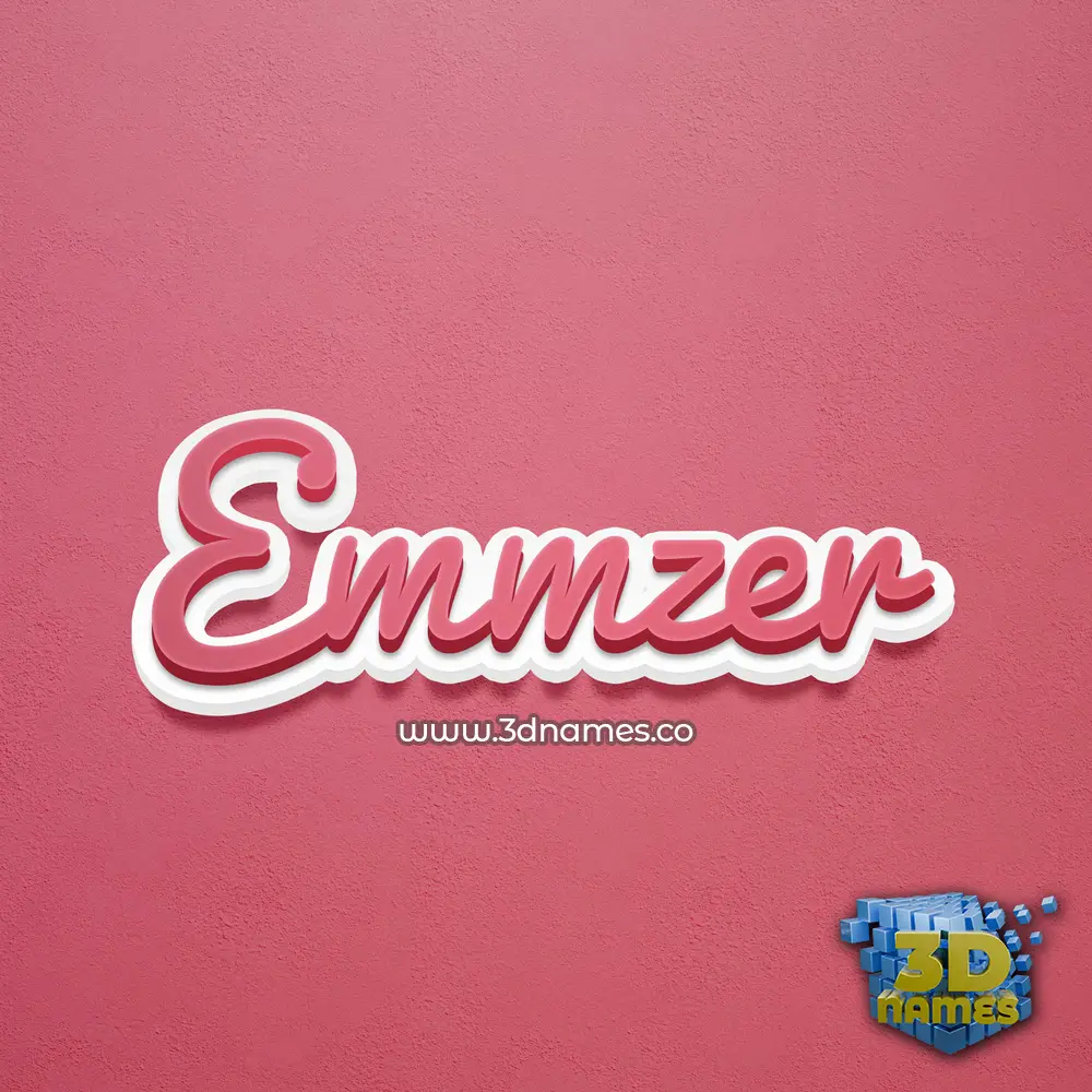 emmzer in Red Scribble style - 3D name wallpaper