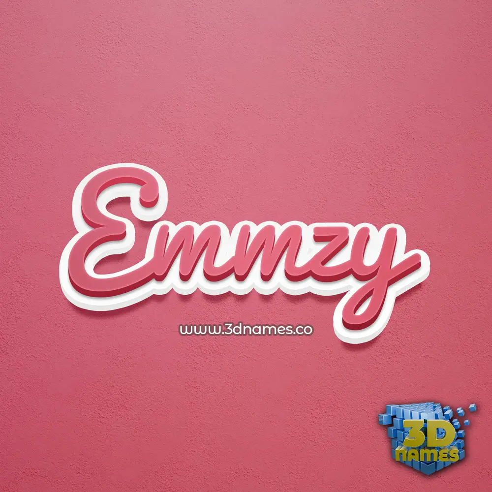 emmzy in Red Scribble style - 3D name wallpaper