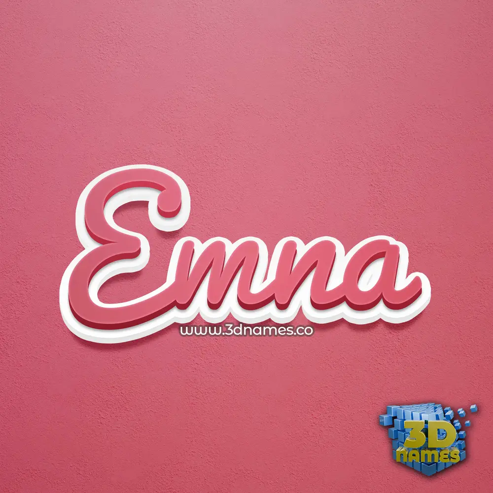 emna in Red Scribble style - 3D name wallpaper