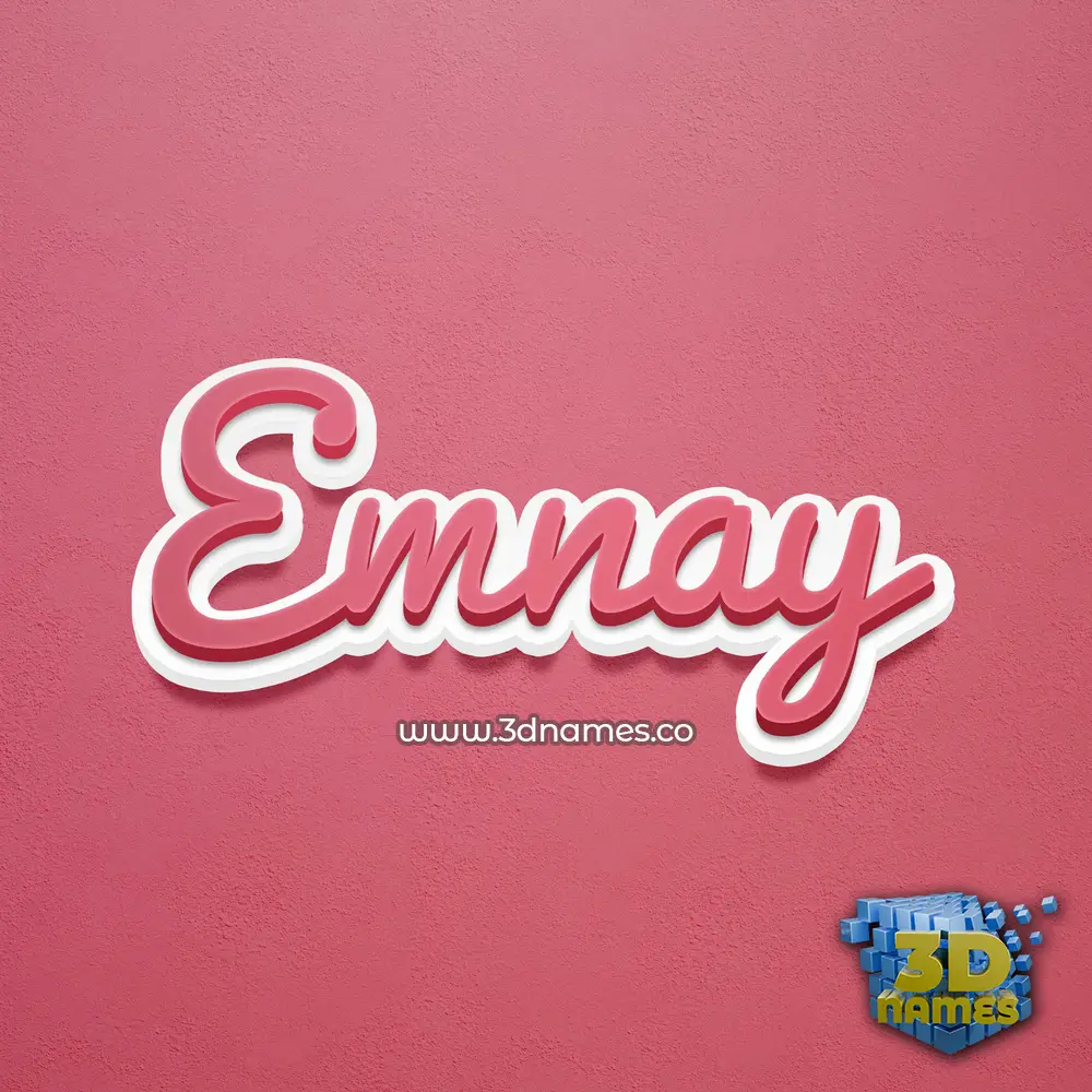 emnay in Red Scribble style - 3D name wallpaper