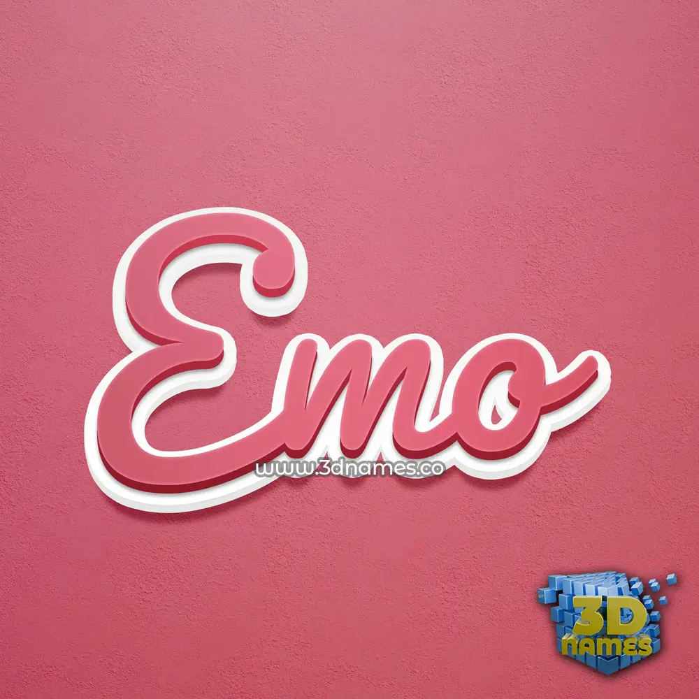 emo in Red Scribble style - 3D name wallpaper