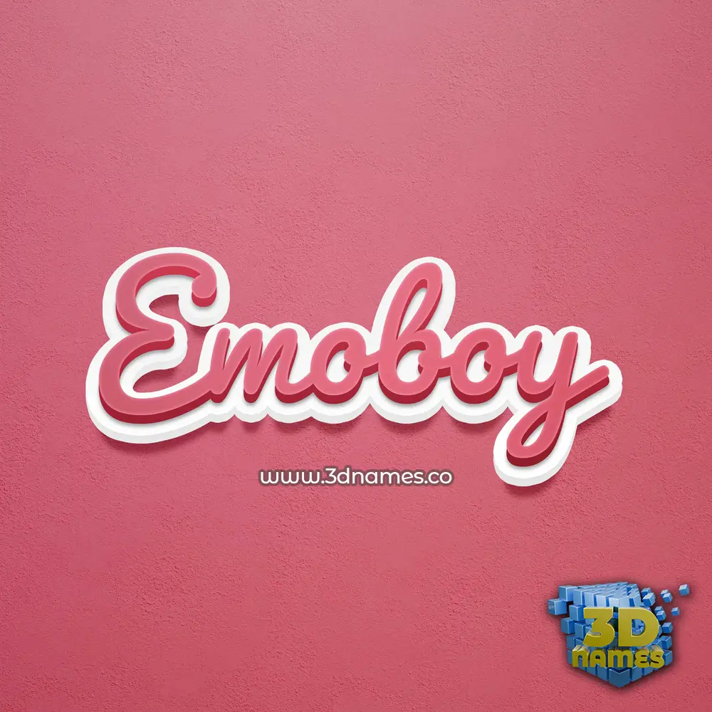 emoboy in Red Scribble style - 3D name wallpaper