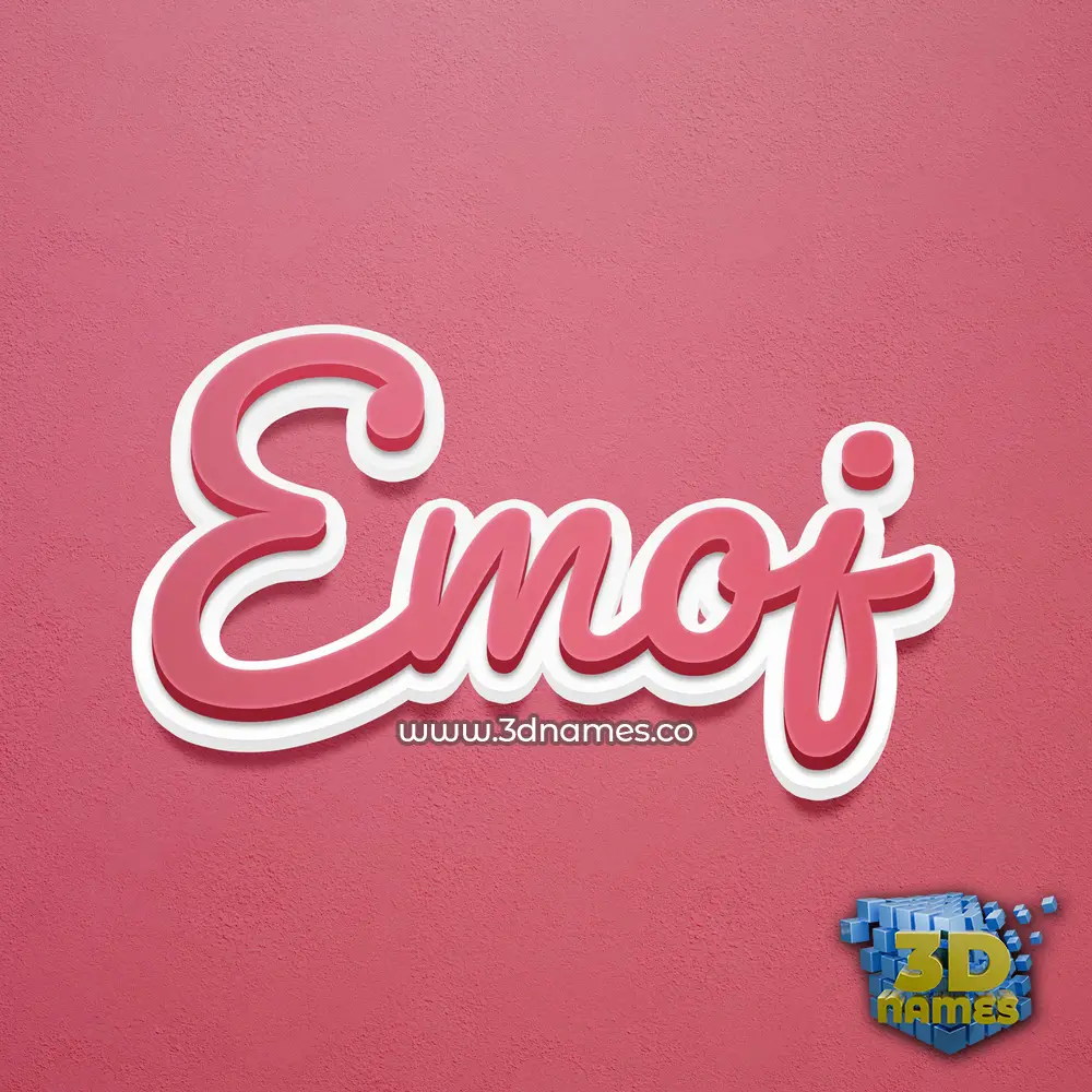 emoj in Red Scribble style - 3D name wallpaper