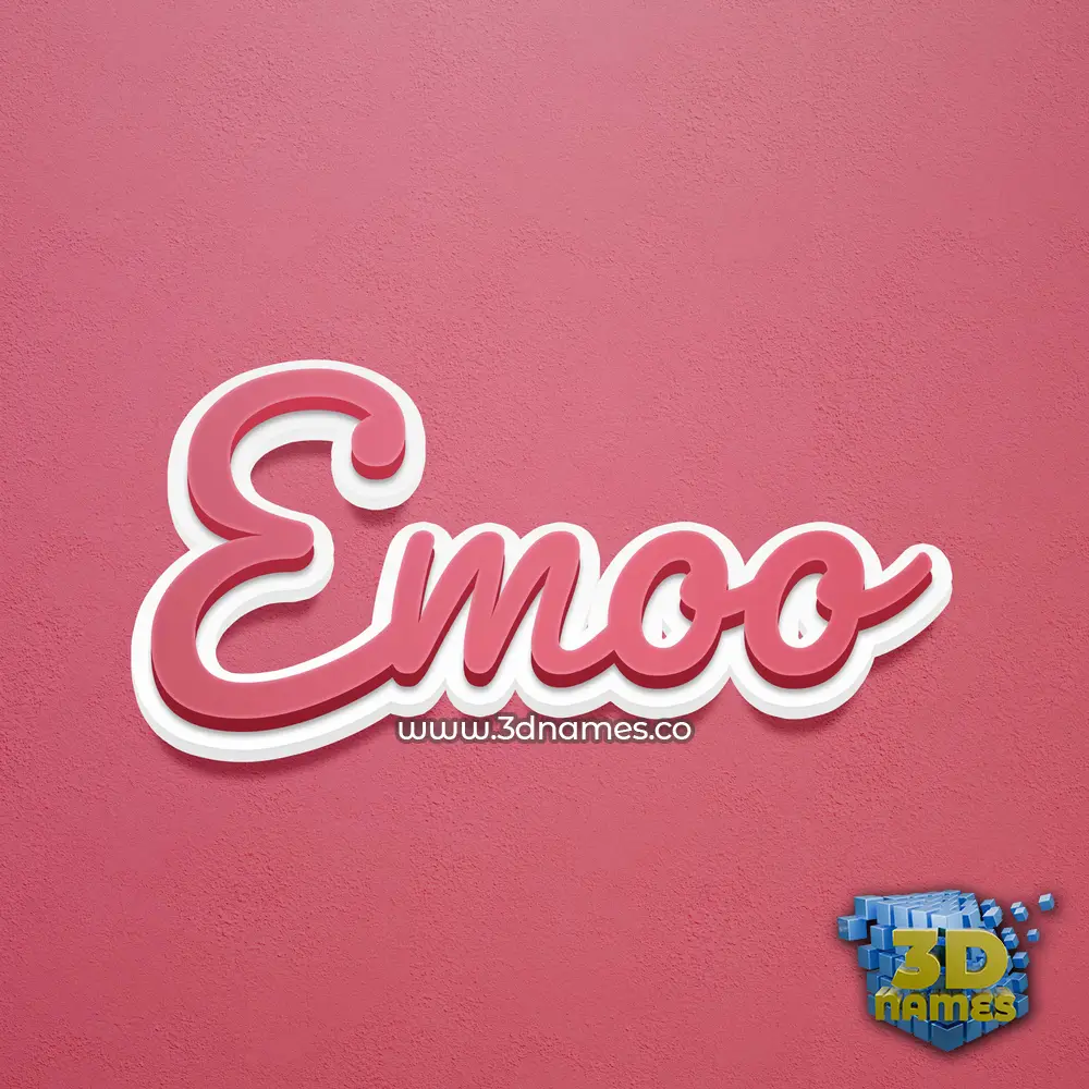 emoo in Red Scribble style - 3D name wallpaper