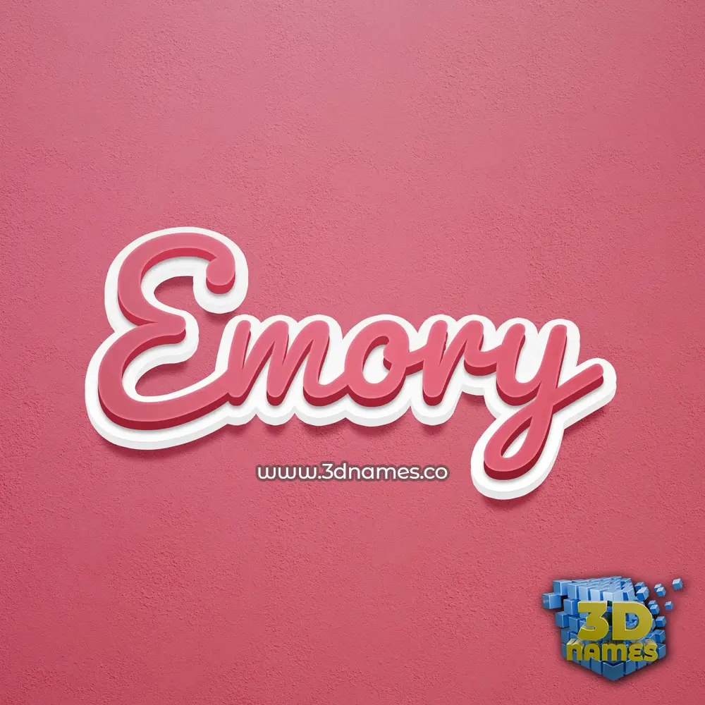emory in Red Scribble style - 3D name wallpaper