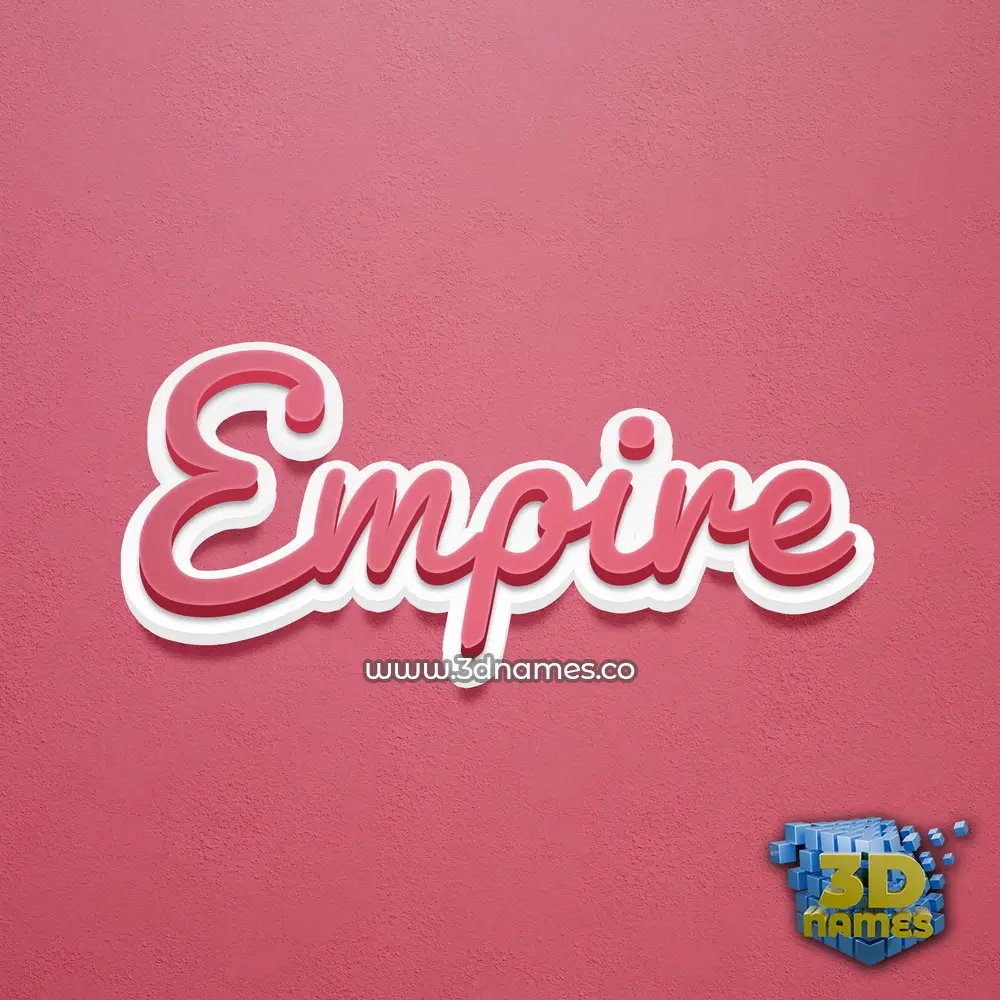empire in Red Scribble style - 3D name wallpaper