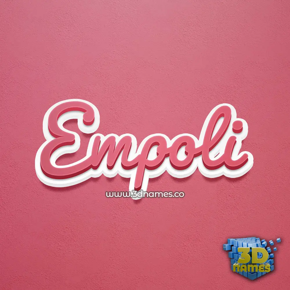 empoli in Red Scribble style - 3D name wallpaper