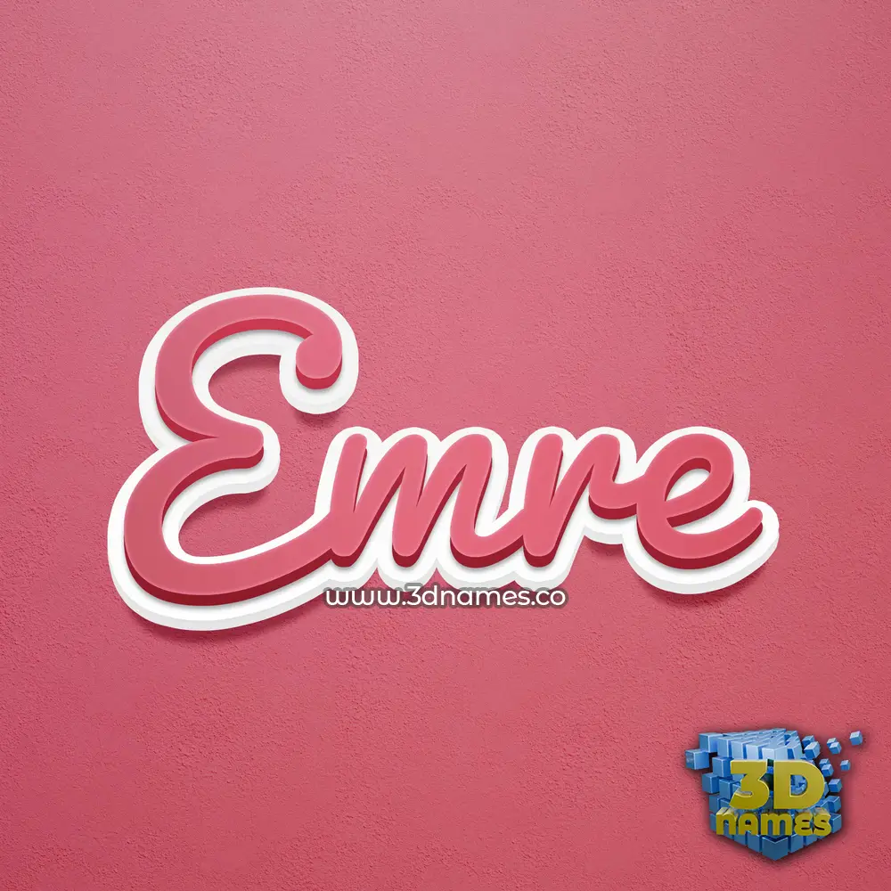 emre in Red Scribble style - 3D name wallpaper