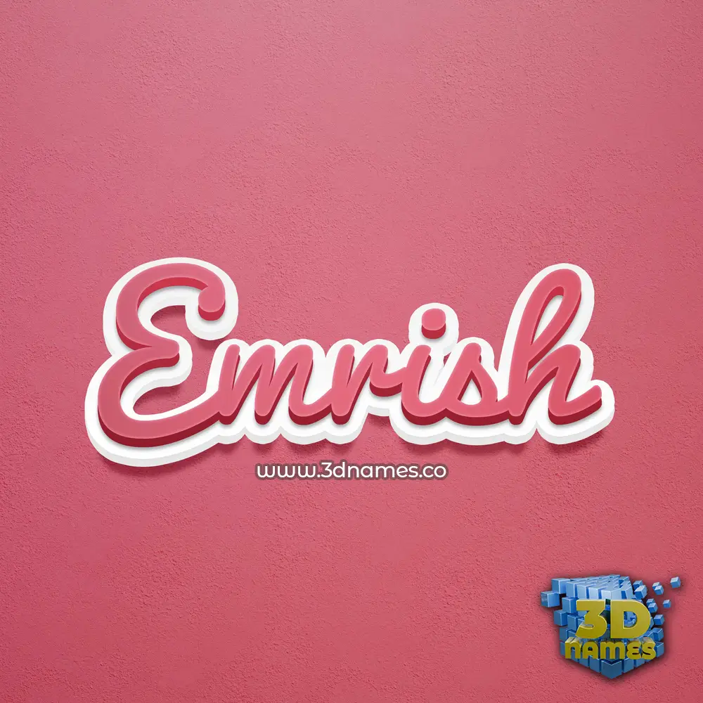 emrish in Red Scribble style - 3D name wallpaper