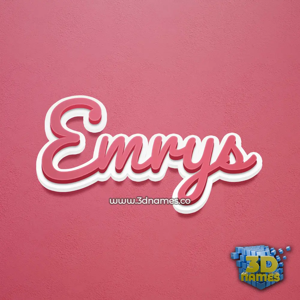 emrys in Red Scribble style - 3D name wallpaper