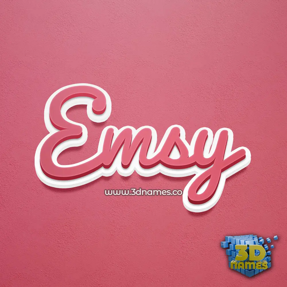 emsy in Red Scribble style - 3D name wallpaper