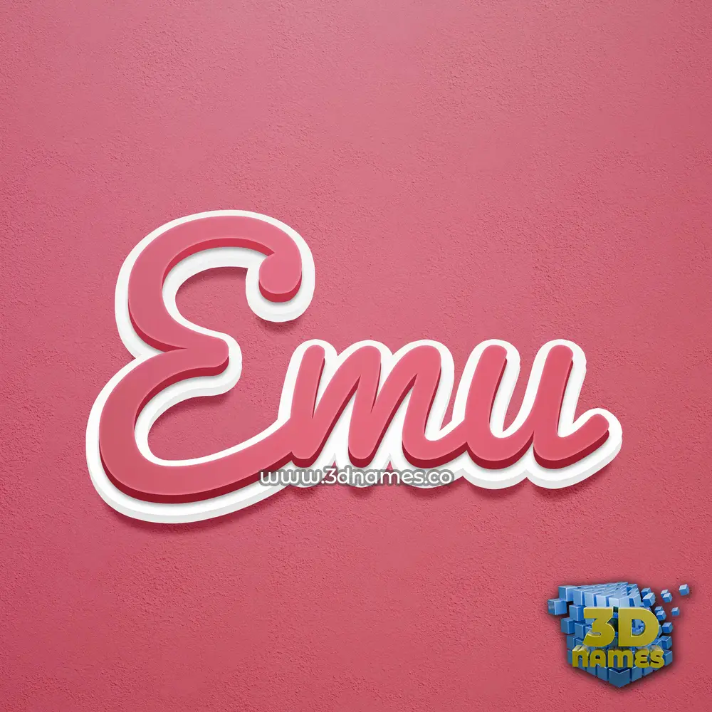 emu in Red Scribble style - 3D name wallpaper