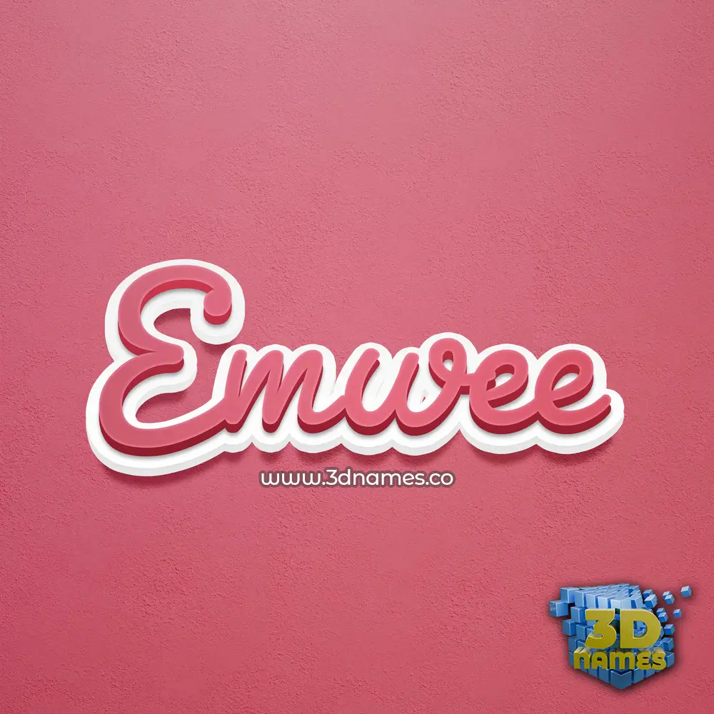 emwee in Red Scribble style - 3D name wallpaper