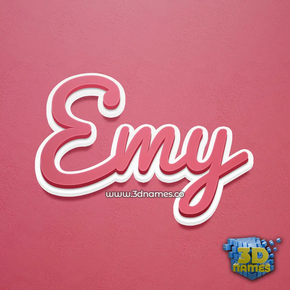 emy in Red Scribble style - 3D name wallpaper