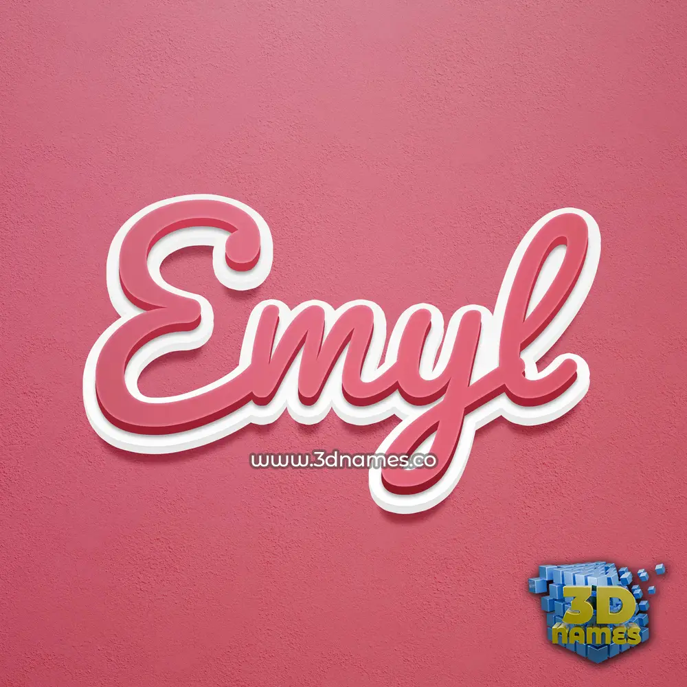 emyl in Red Scribble style - 3D name wallpaper