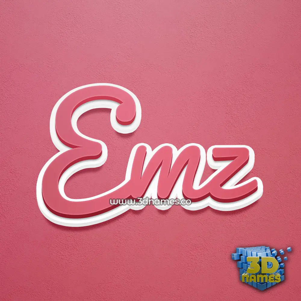 emz in Red Scribble style - 3D name wallpaper