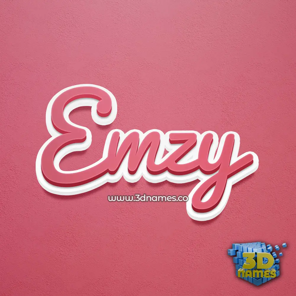 emzy in Red Scribble style - 3D name wallpaper