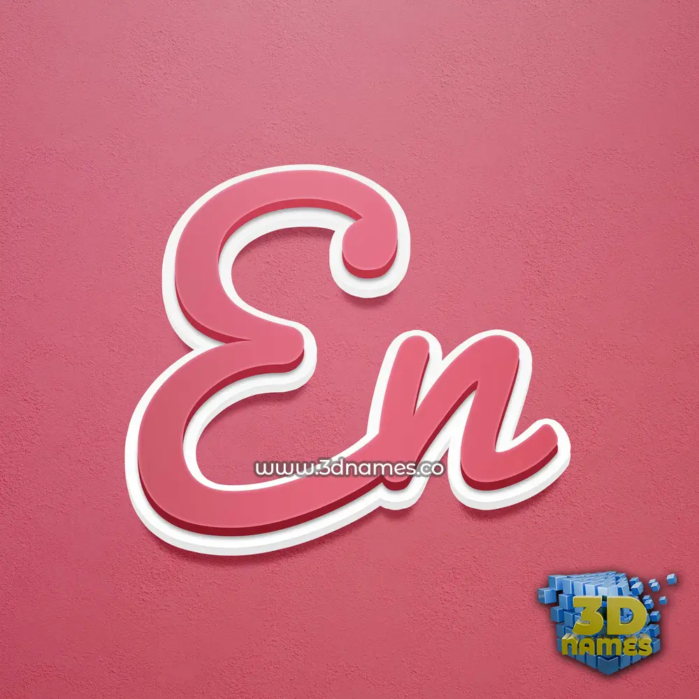 en in Red Scribble style - 3D name wallpaper