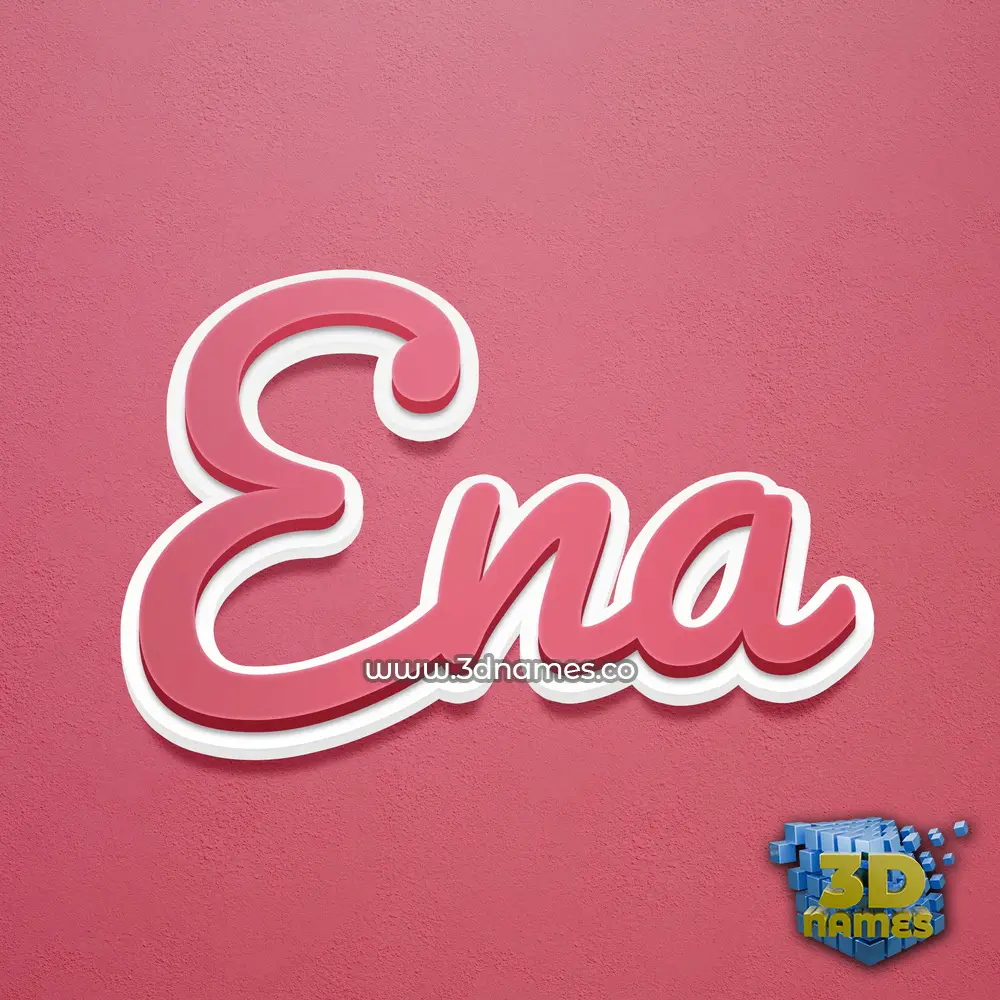 ena in Red Scribble style - 3D name wallpaper