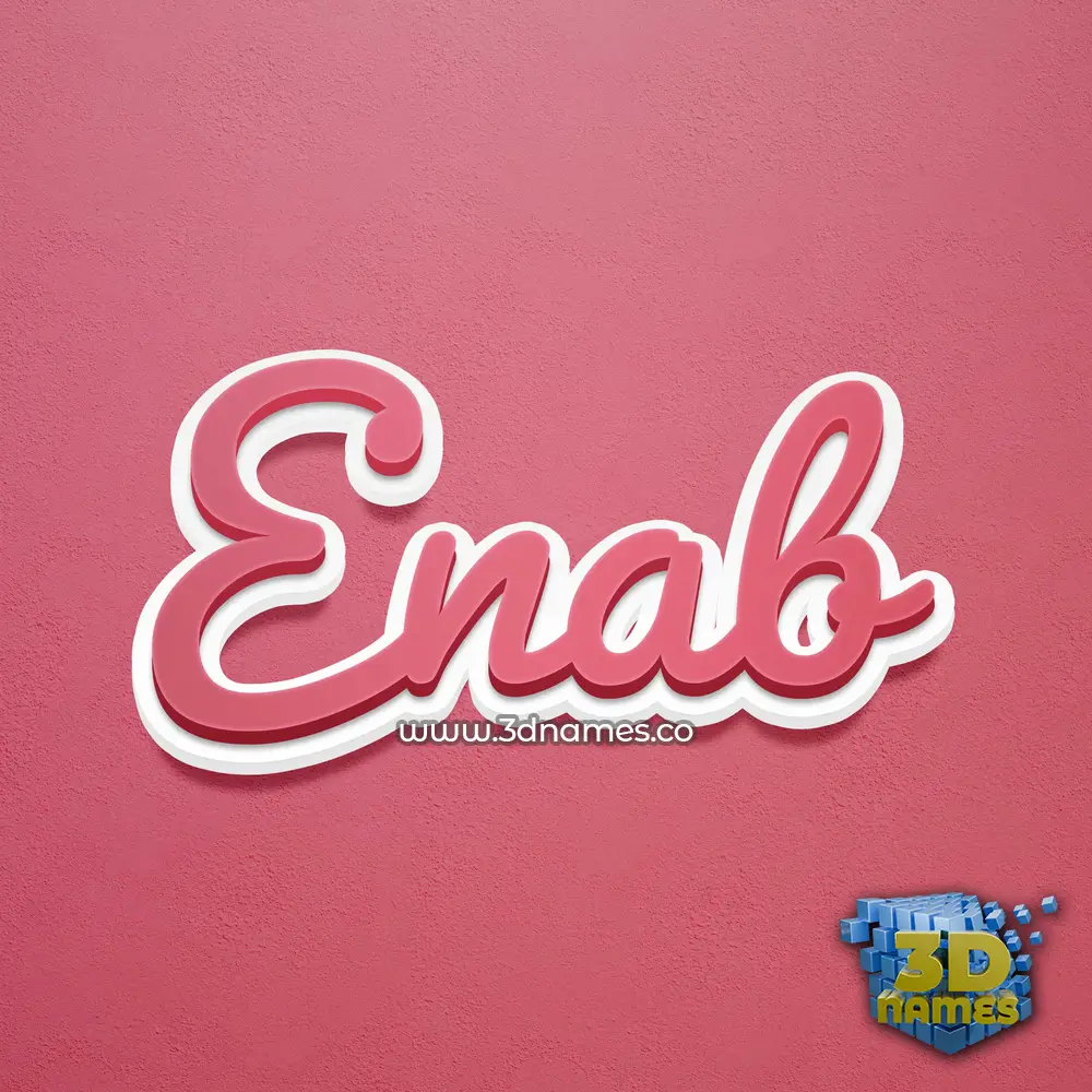 enab in Red Scribble style - 3D name wallpaper