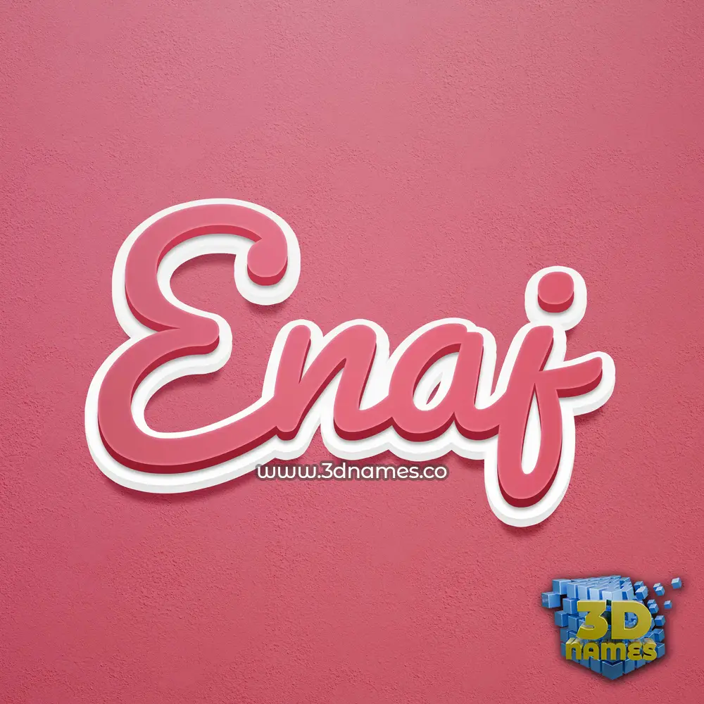 enaj in Red Scribble style - 3D name wallpaper