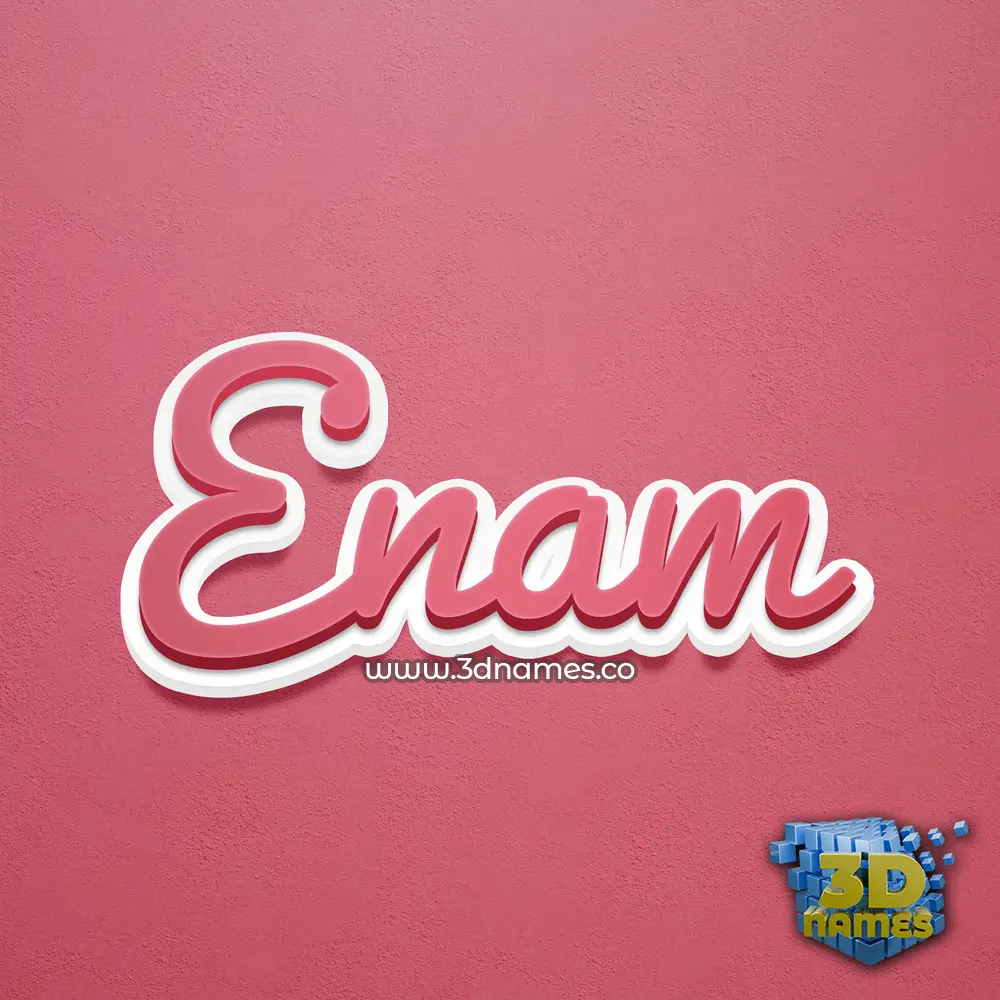 enam in Red Scribble style - 3D name wallpaper