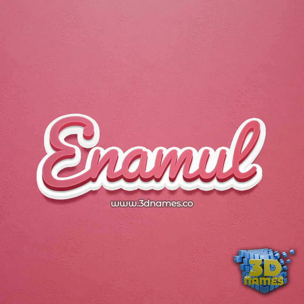 enamul in Red Scribble style - 3D name wallpaper