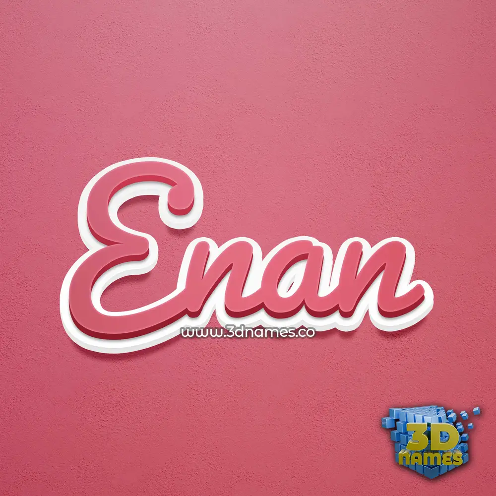 enan in Red Scribble style - 3D name wallpaper