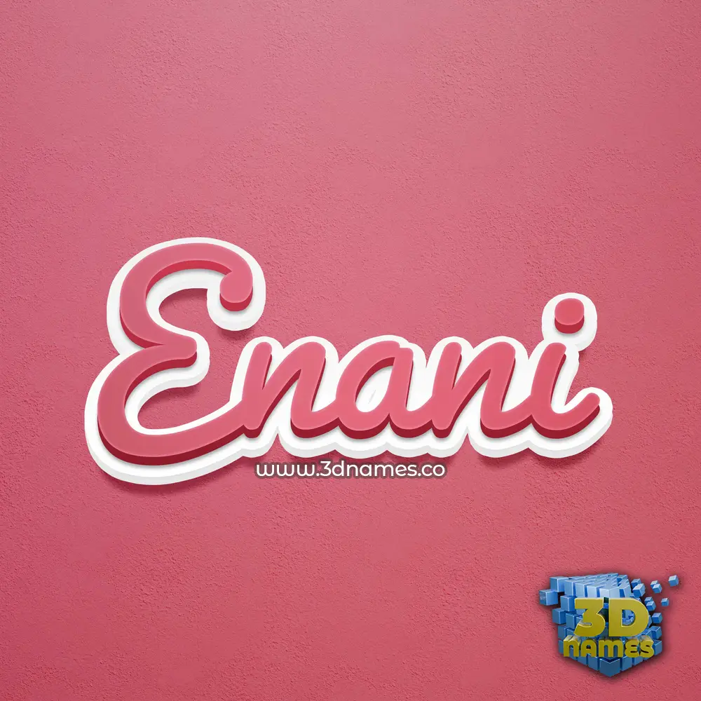 enani in Red Scribble style - 3D name wallpaper