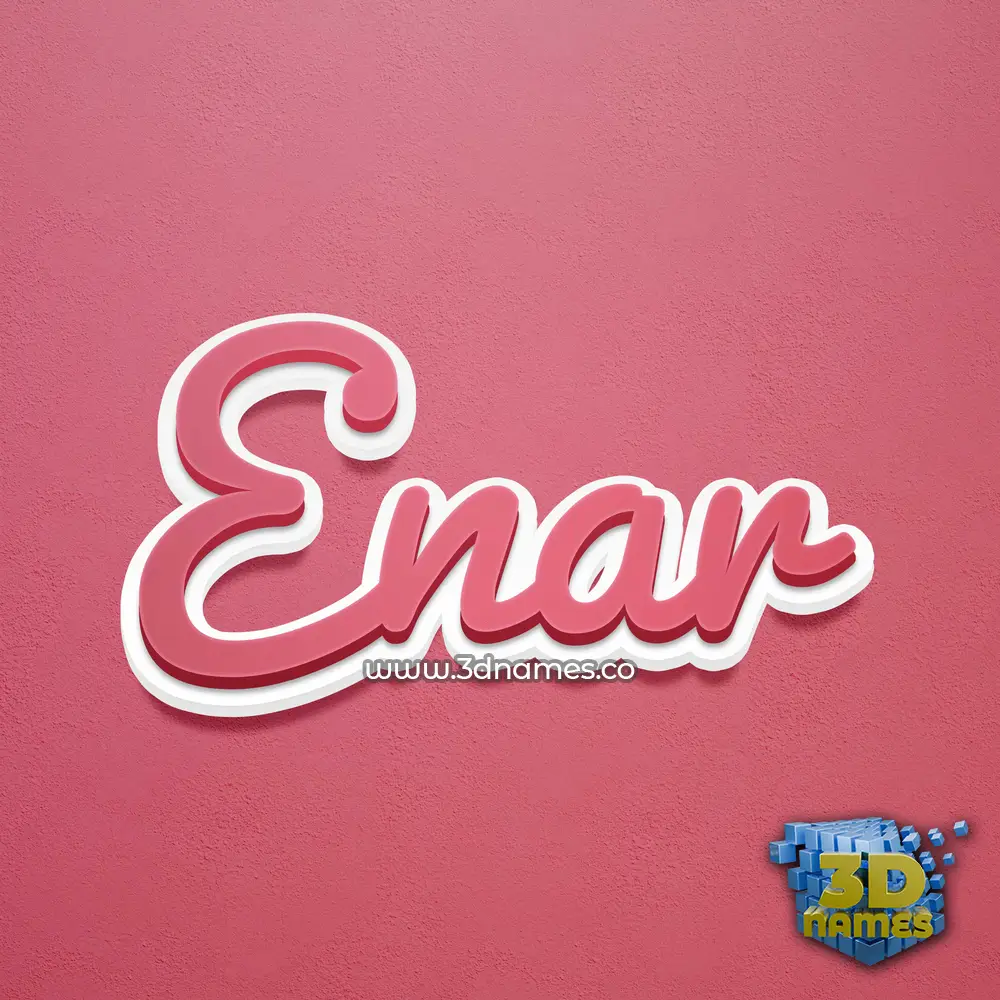 enar in Red Scribble style - 3D name wallpaper