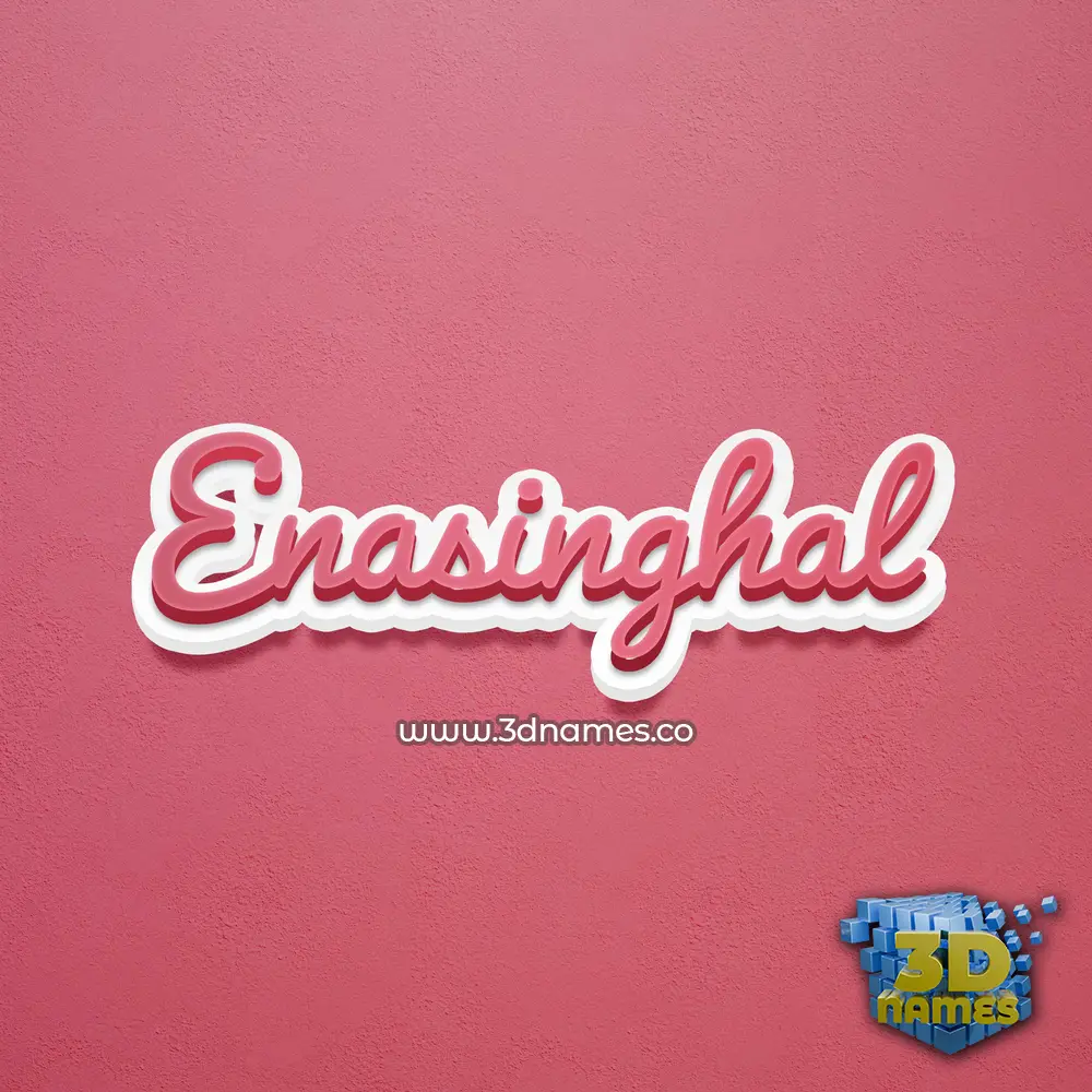 enasinghal in Red Scribble style - 3D name wallpaper
